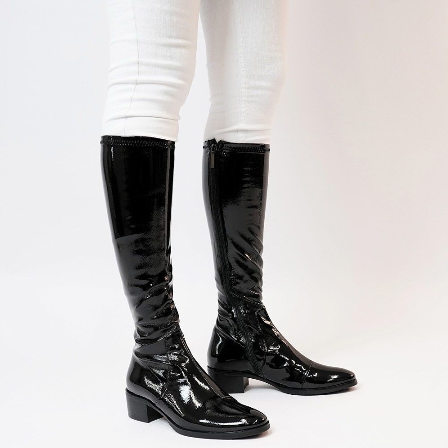 Boots Django & Juliette | Timothie Black Stretch Patent