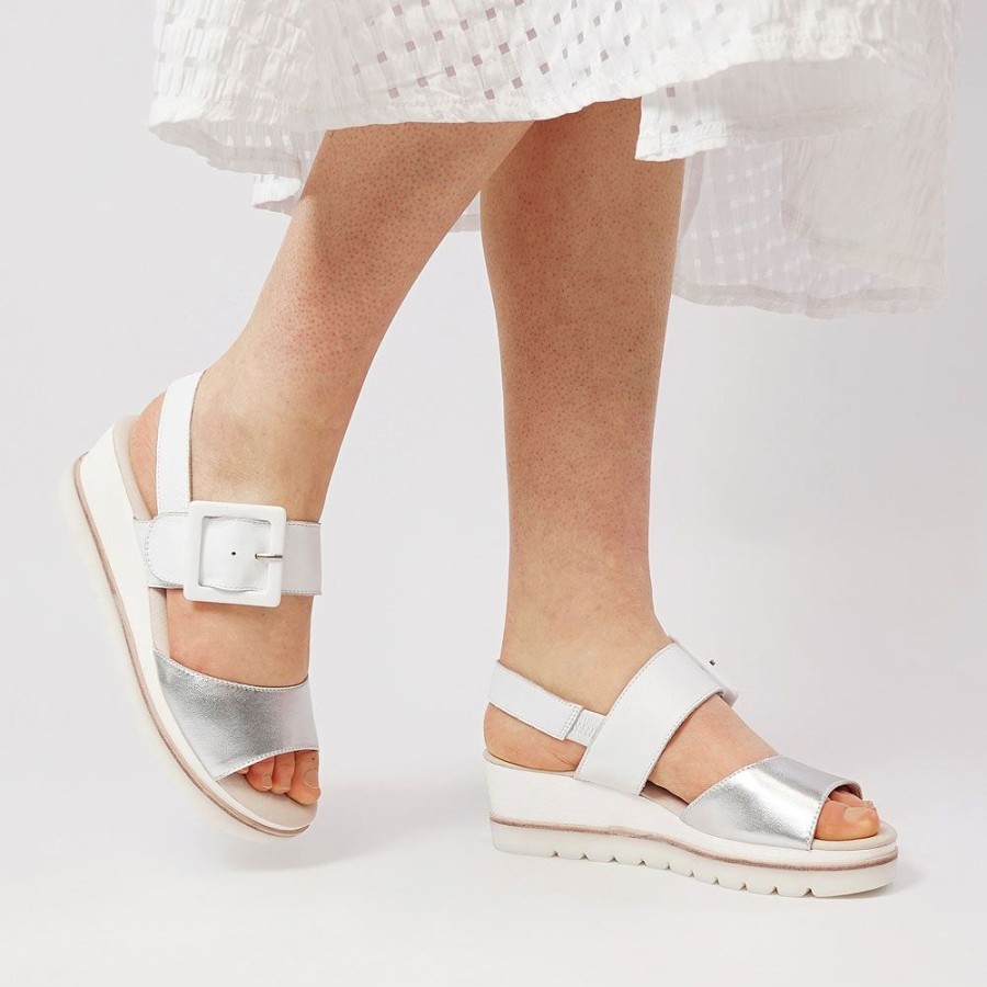 Sandals Django & Juliette | Wacie Silver/ White