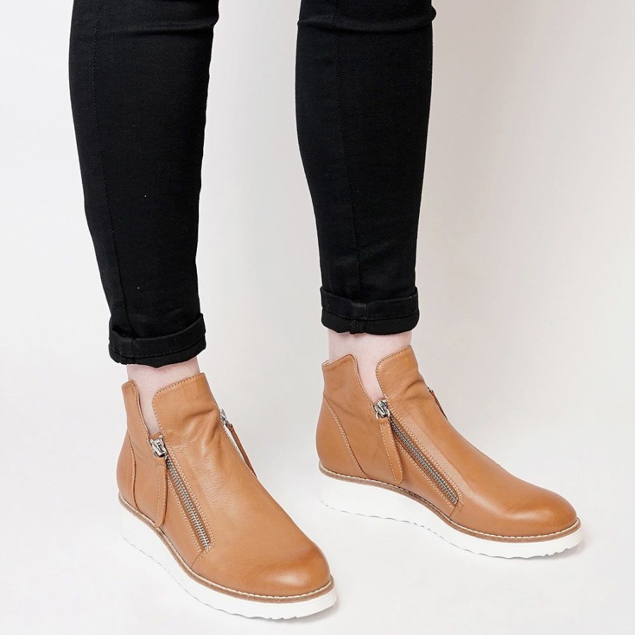 Boots Top End | Ohmy Dark Tan Leather Ankle Boots