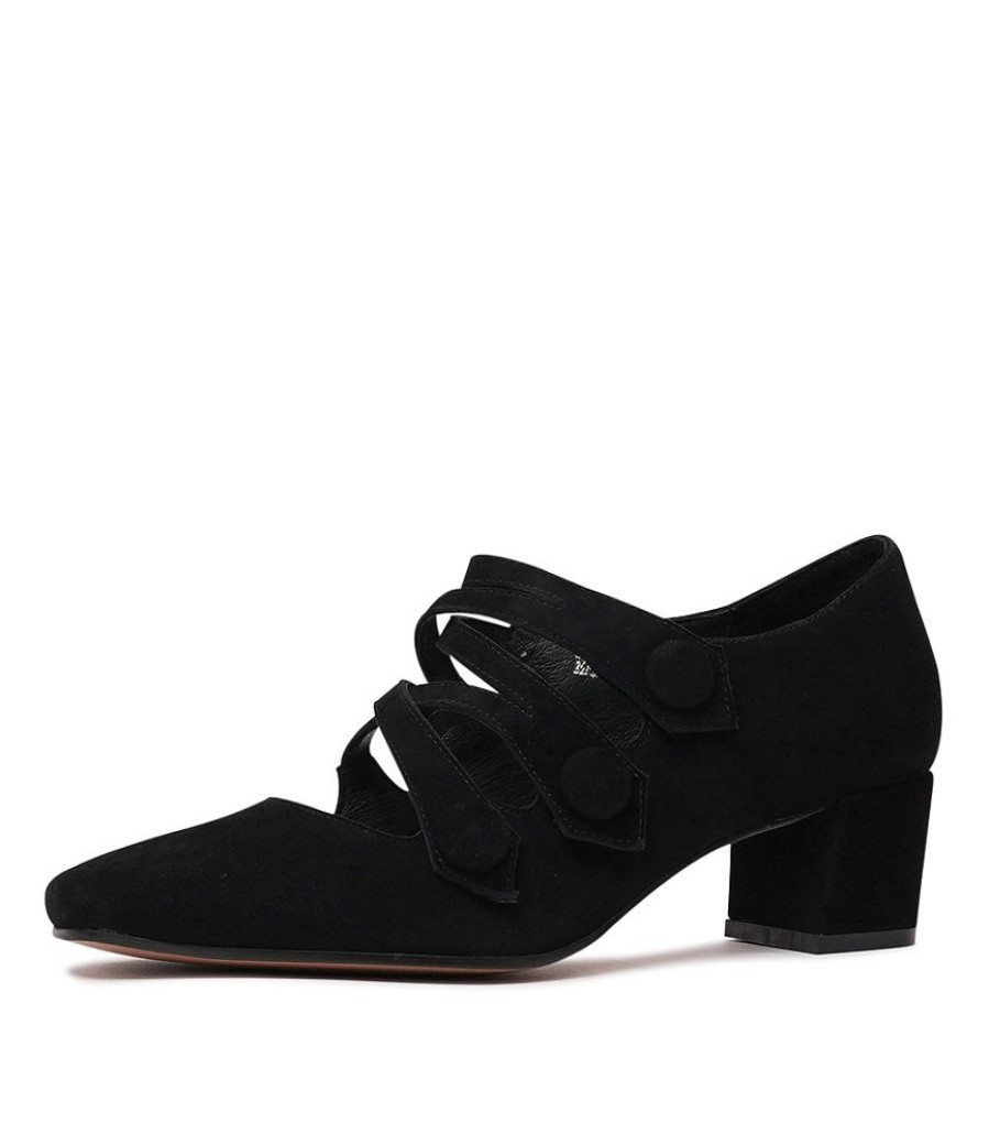 Heels Django & Juliette | Hannon Black Suede Heels