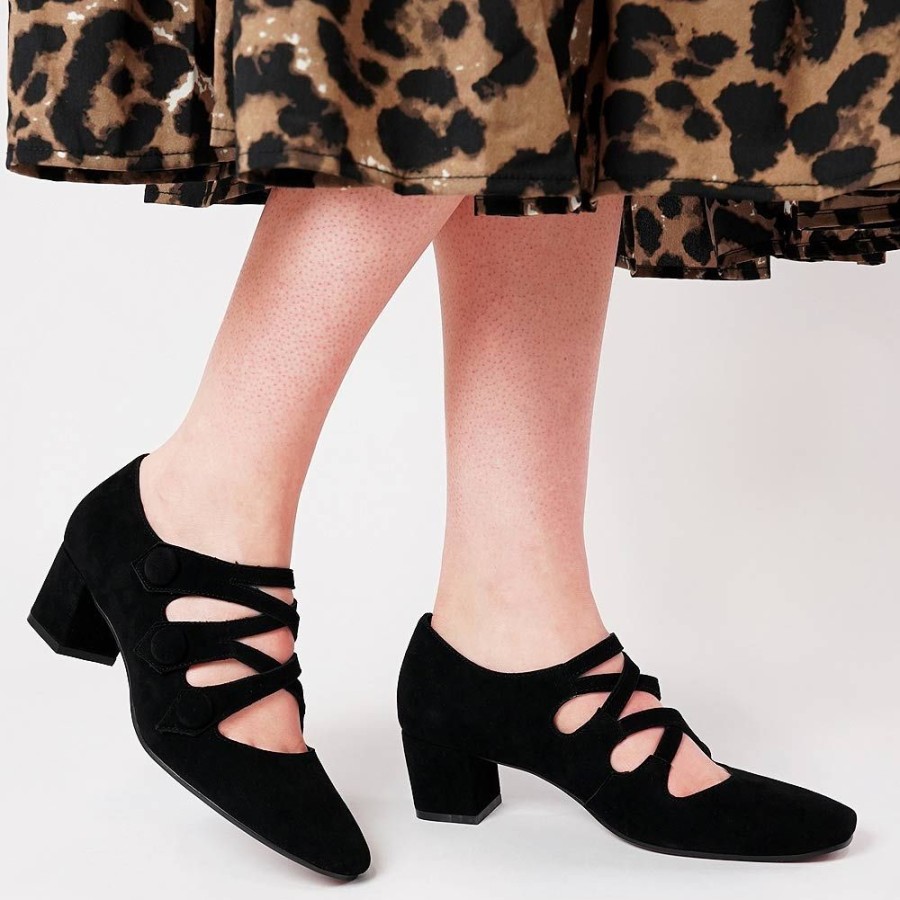 Heels Django & Juliette | Hannon Black Suede Heels