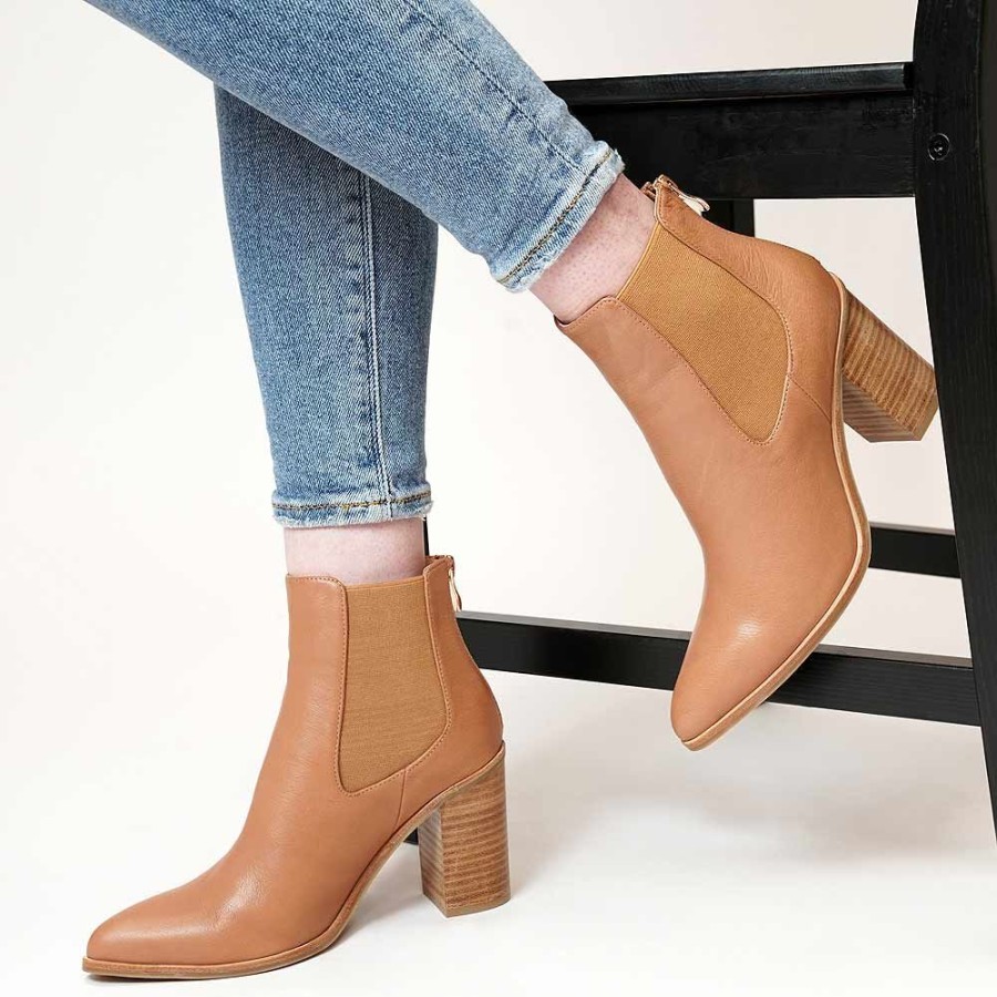 Boots Mollini Shoes | Babbes Tan Leather Ankle Boots