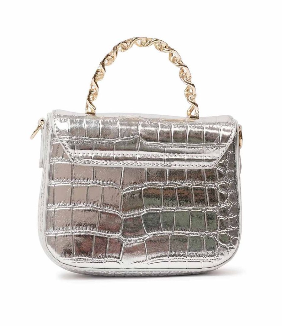 Accessories Billini | Allaiah Metallic Silver Croc