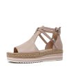 Sandals Django & Juliette | Alexys Rose Leather Platform Sandals