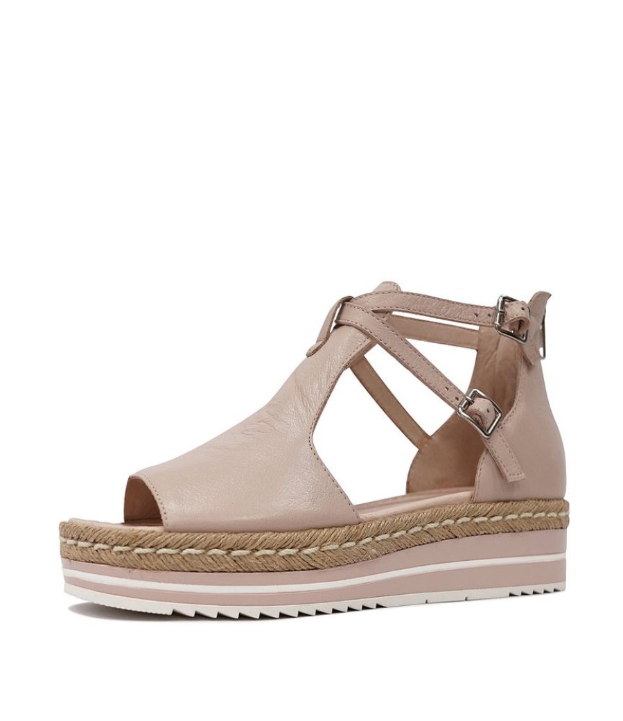 Sandals Django & Juliette | Alexys Rose Leather Platform Sandals