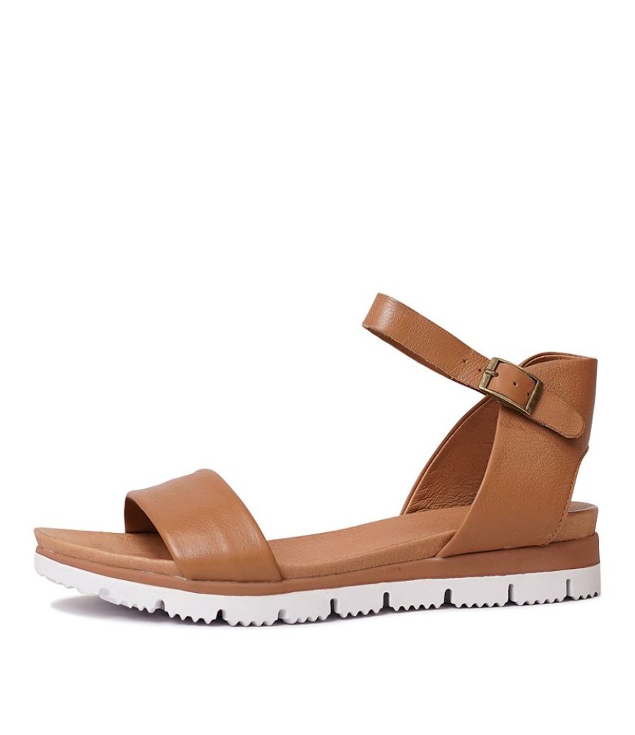 Sandals Django & Juliette | Londona Dark Tan Leather Sandals