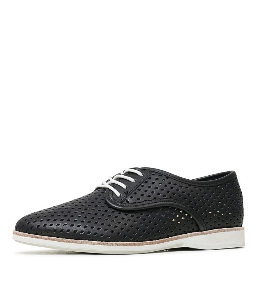 Flats Rollie | Derby Punch Black Leather