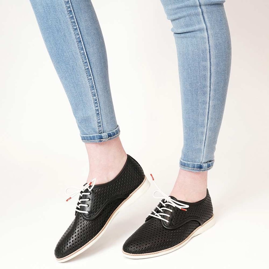 Flats Rollie | Derby Punch Black Leather