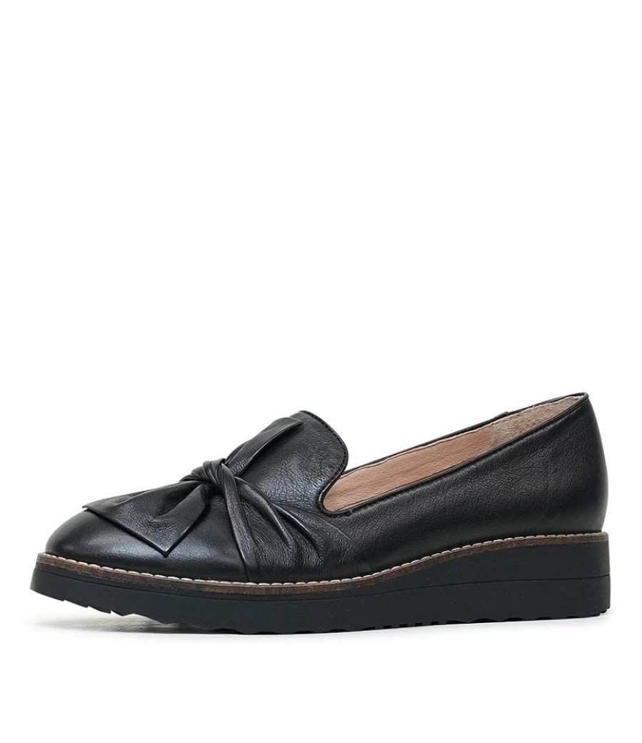 Flats Top End | Oclem Black/ Black Leather Loafers