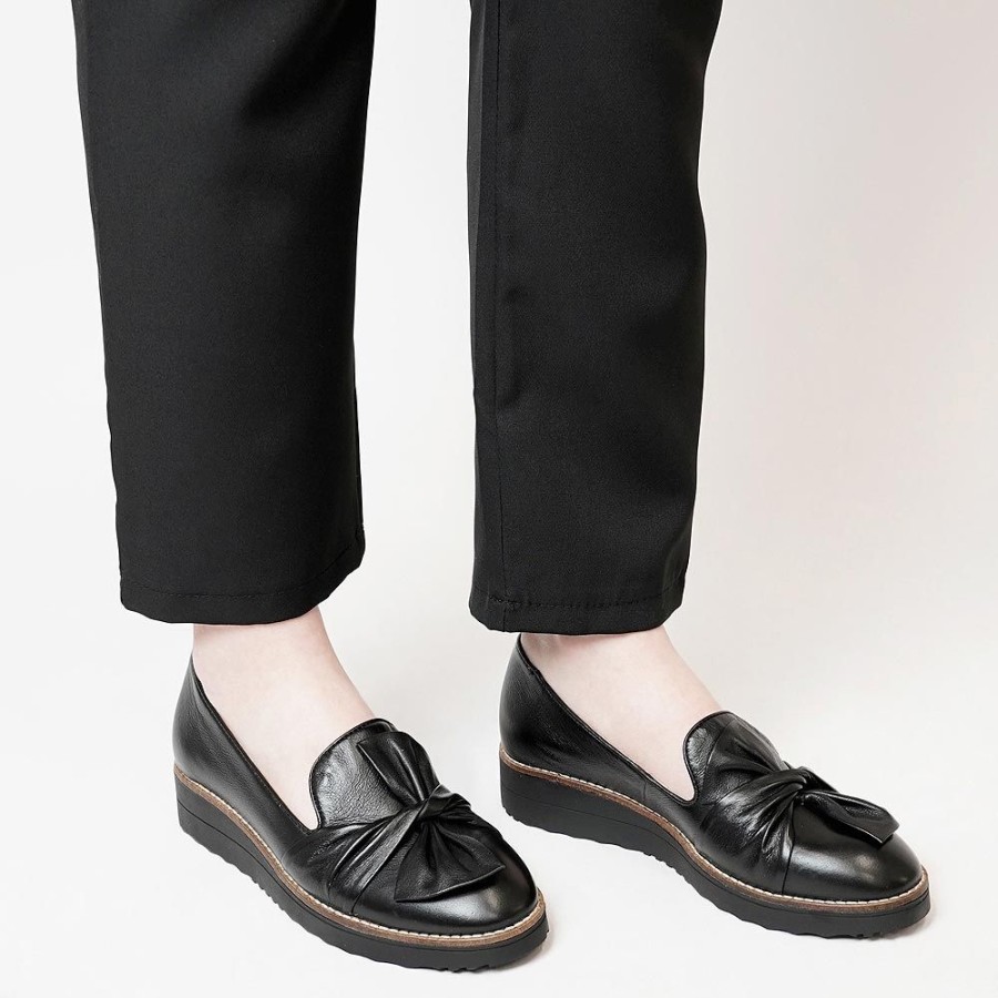 Flats Top End | Oclem Black/ Black Leather Loafers