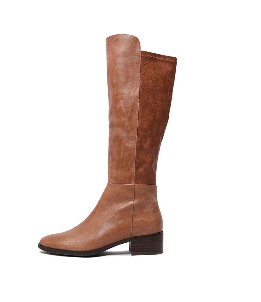 Boots Django & Juliette | Tetley Cognac Leather Knee High Boots