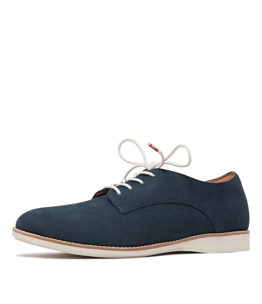 Flats Rollie | Derby - Navy Nubuck