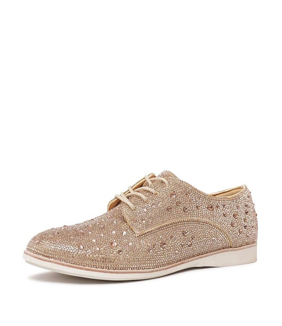 Flats Rollie | Derby Rhinestone Gold