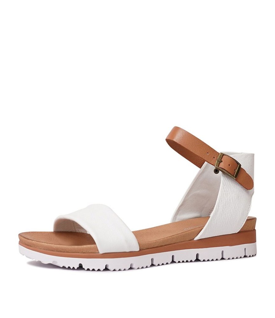 Sandals Django & Juliette | Londona White / Scotch