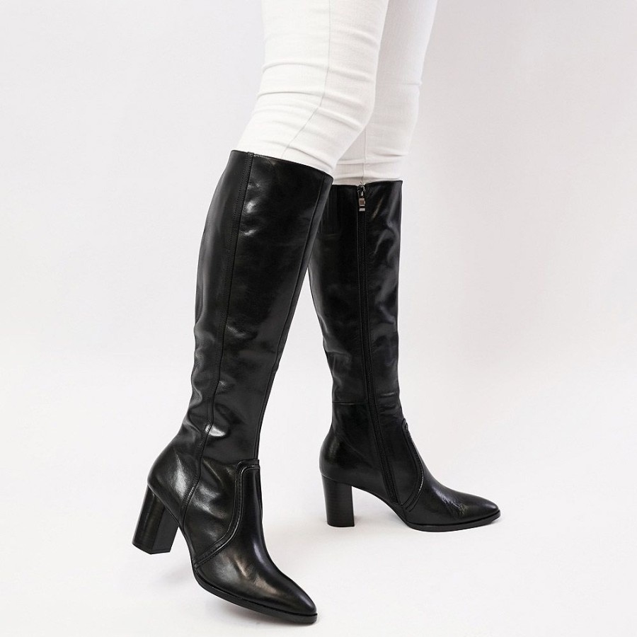 Boots Django & Juliette | Ammies Black Leather Knee High Boots