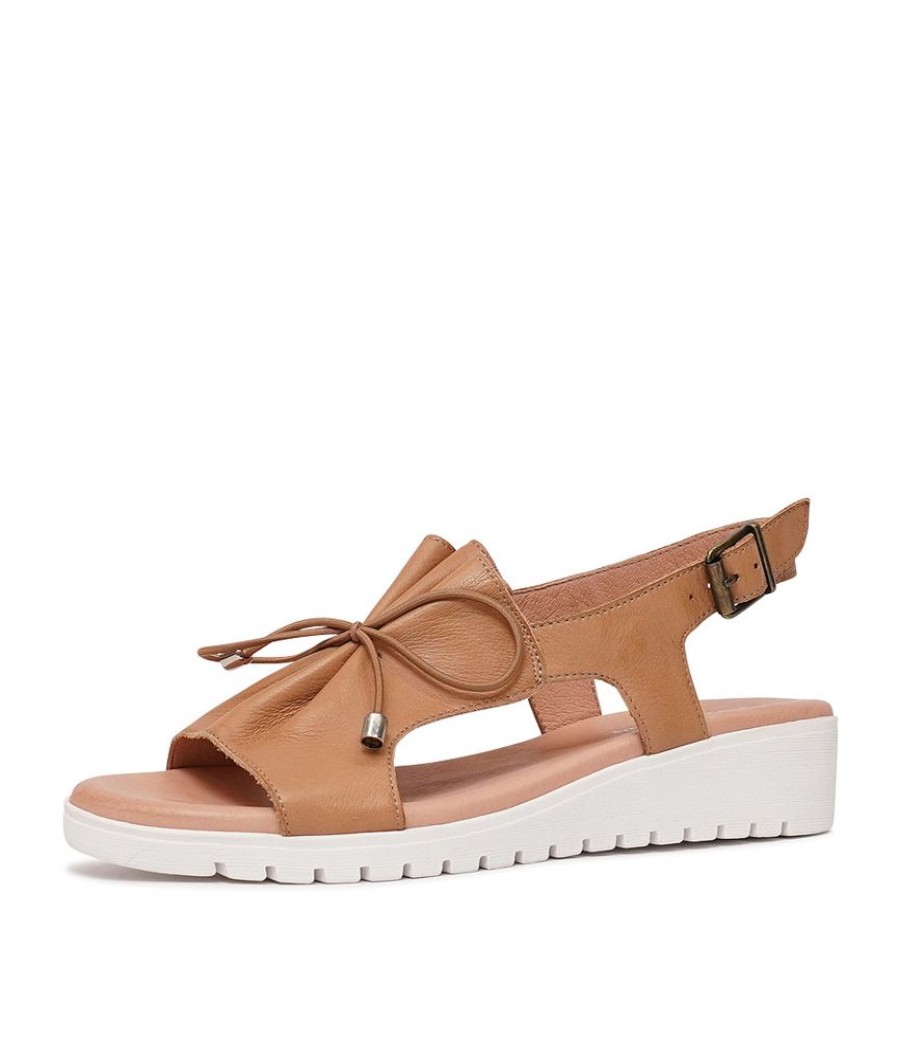 Sandals Django & Juliette | Malika Dark Tan Leather Sandals