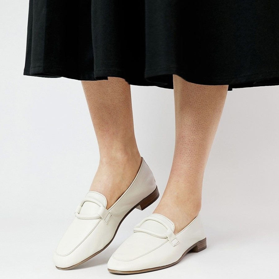 Flats Sala | Joanne Latte Leather Loafers