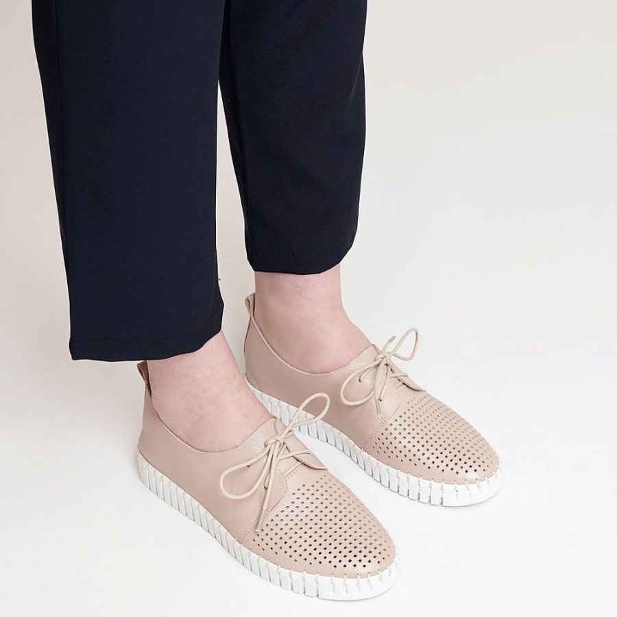 Flats Django & Juliette | Huston Rose Leather Sneakers