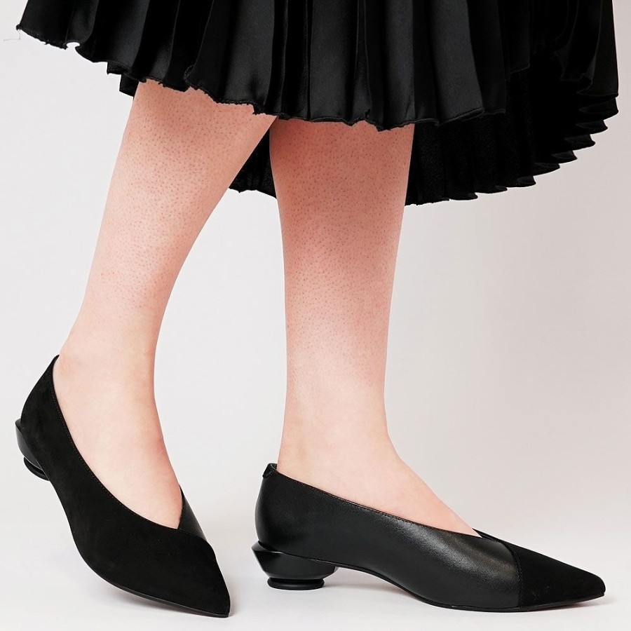 Flats Chrissie | Rachel Black Nubuck/ Black Leather