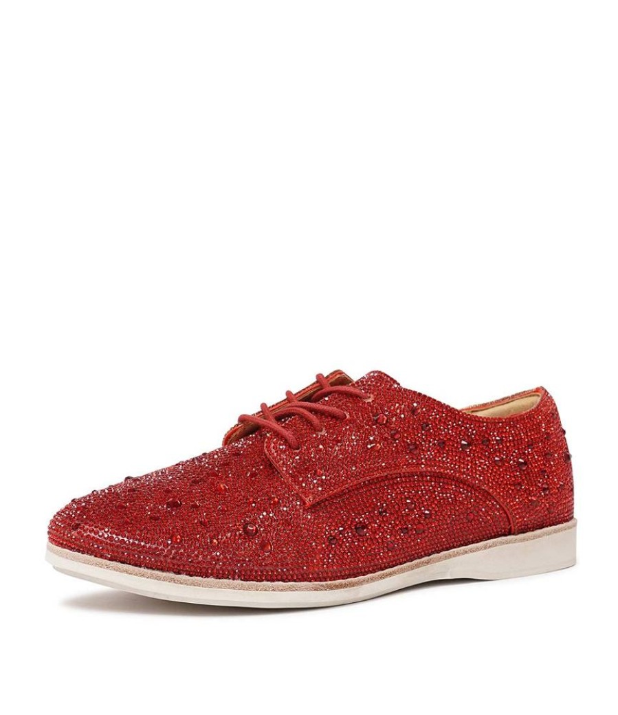 Flats Rollie | Derby Rhinestone Red