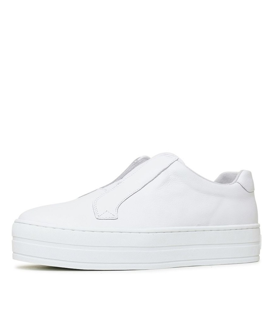 Flats Django & Juliette | Shia White Leather Sneakers