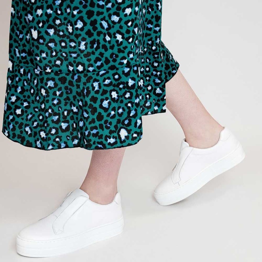 Flats Django & Juliette | Shia White Leather Sneakers