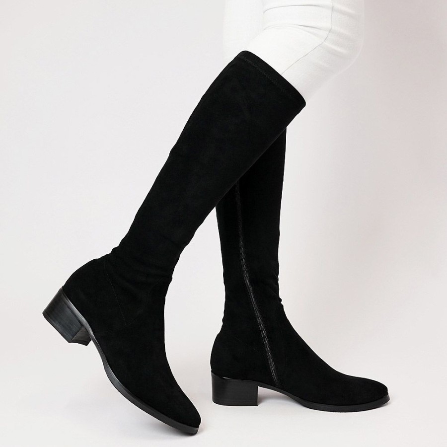 Boots Django & Juliette | Timothie Black Stretch Microsuede