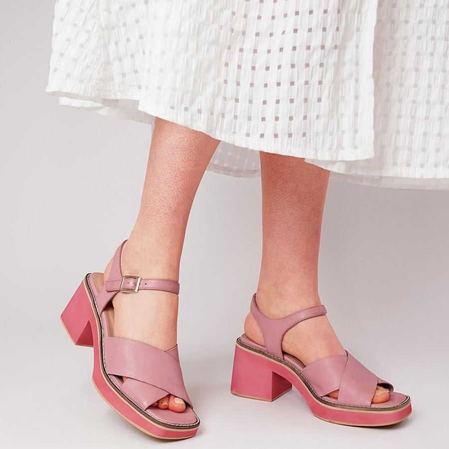 Sandals Django & Juliette | Jemi Pretty Pink Leather Heels