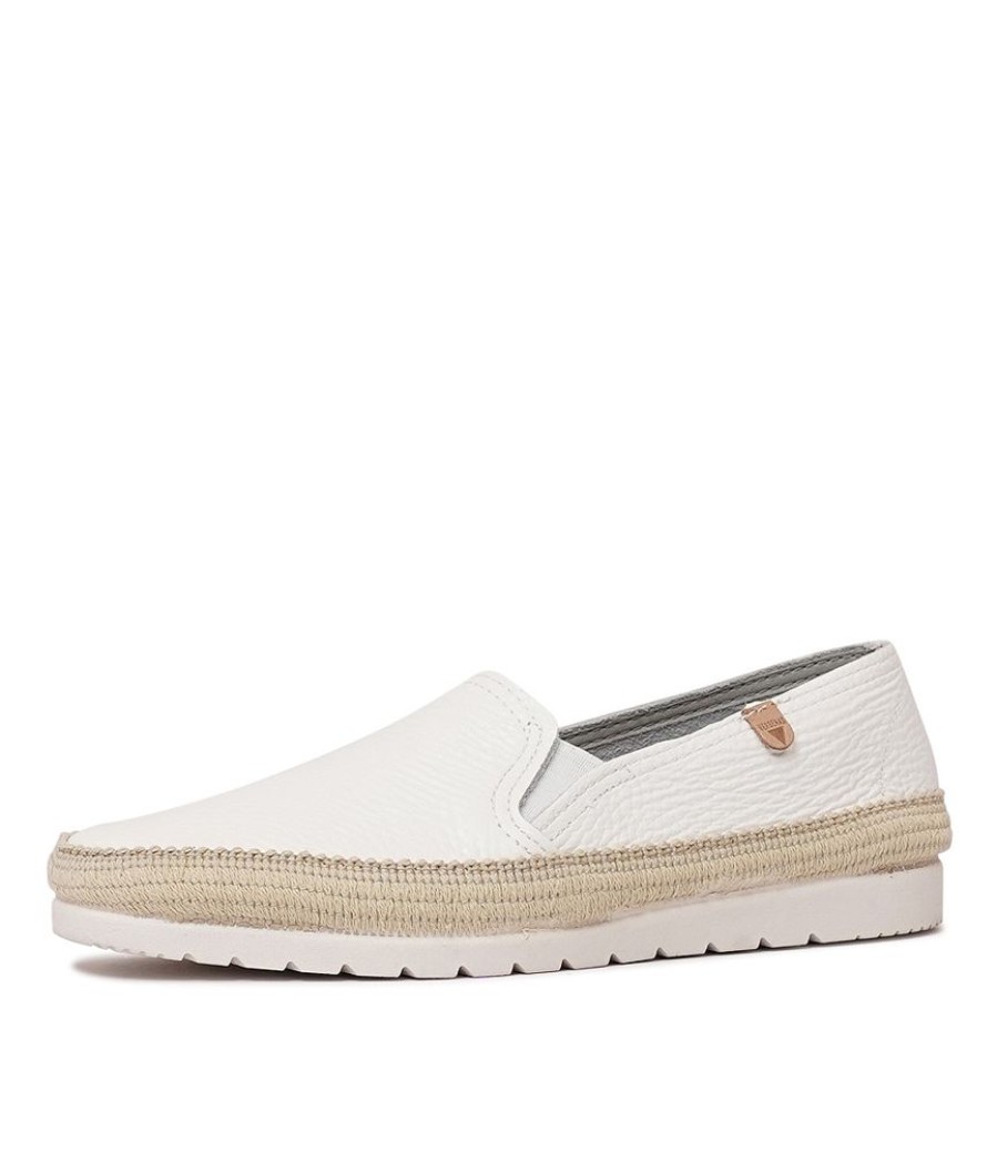 Flats Verbenas | Nuria White Leather Slip Ons