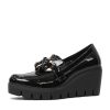 Heels Django & Juliette | Newcomb Black Patent Leather Wedges