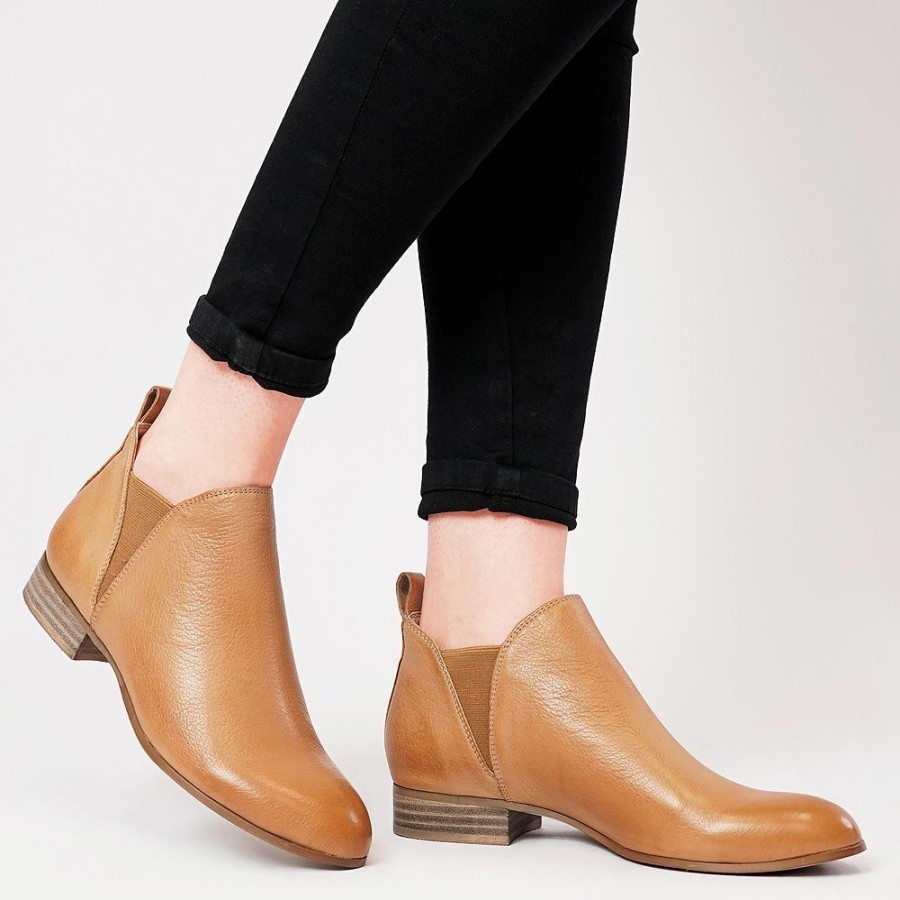 Boots Django & Juliette | Foe Dark Tan Leather Ankle Boots