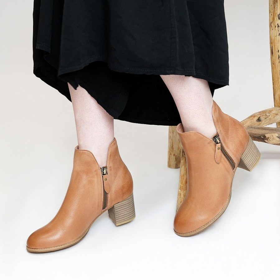 Boots Django & Juliette | Shiannely Dark Tan Ankle Boots