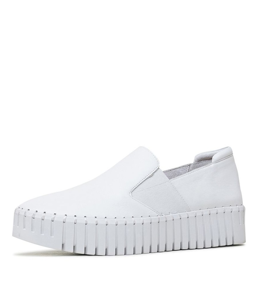 Flats Django & Juliette | Becca White Leather Sneakers