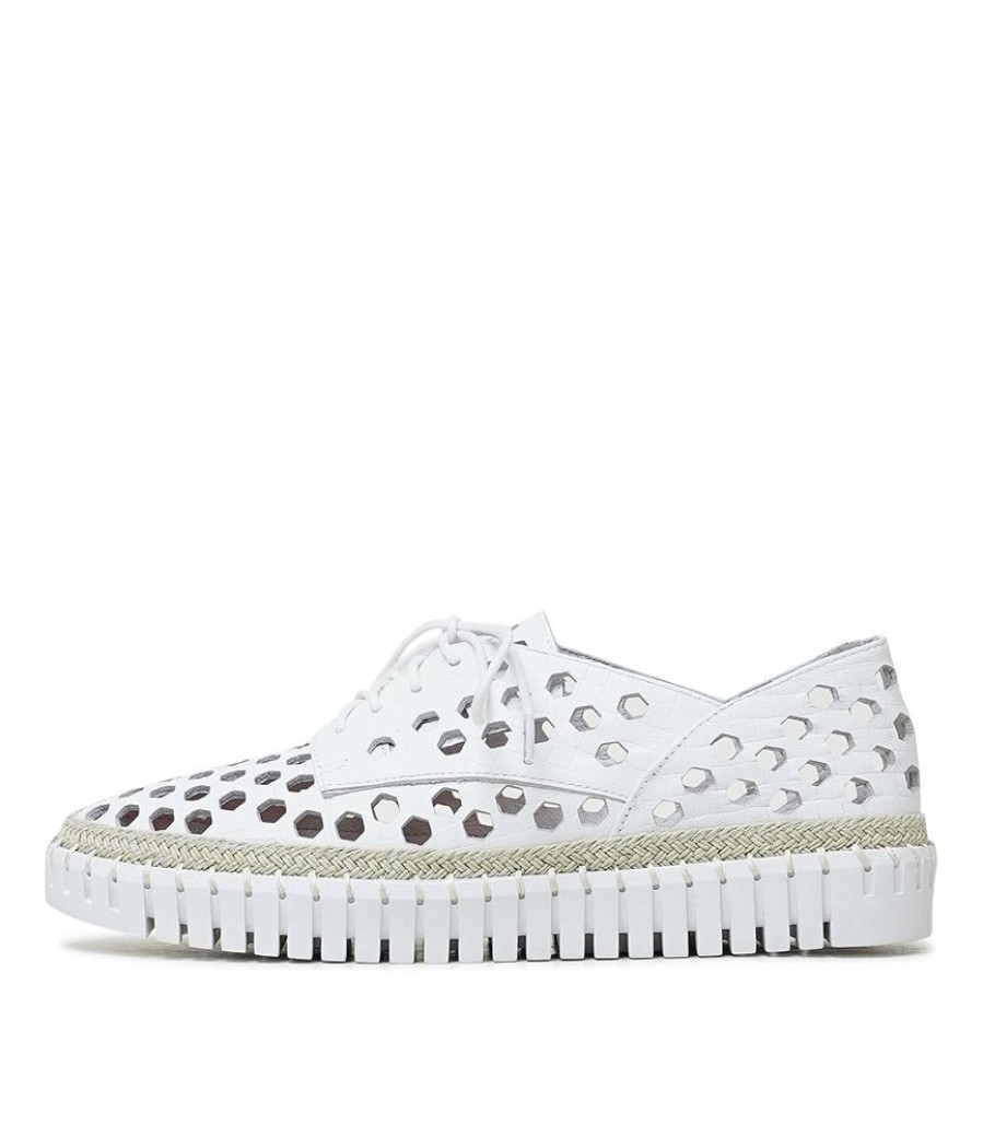 Flats Django & Juliette | Hypera White Leather Sneakers