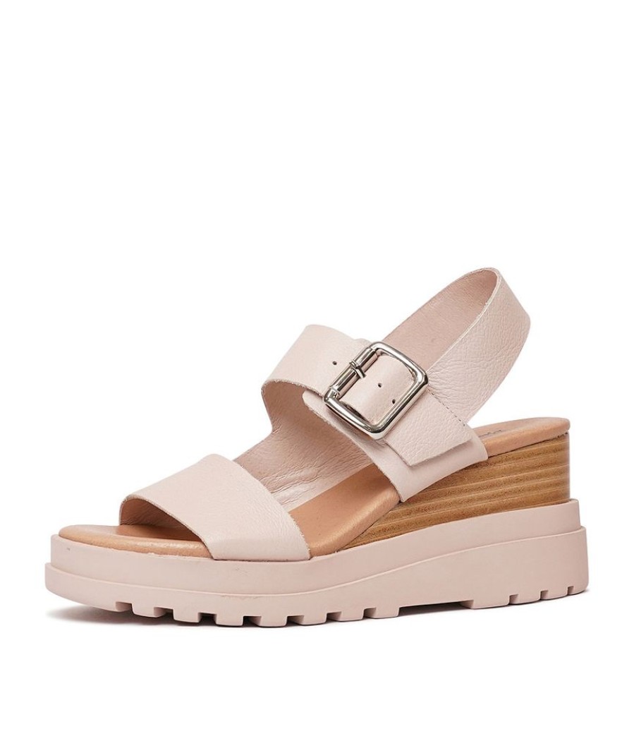 Heels Django & Juliette | Barmer Rose Leather Wedges