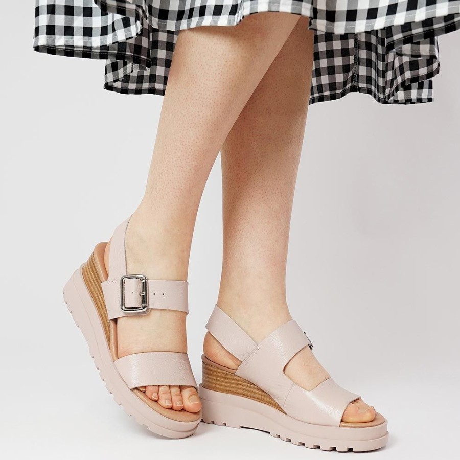 Heels Django & Juliette | Barmer Rose Leather Wedges