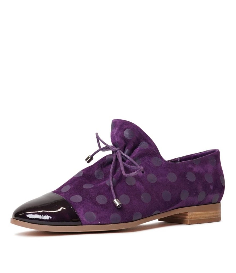 Flats Django & Juliette | Jabin Purple Patent/Purple Dot Suede