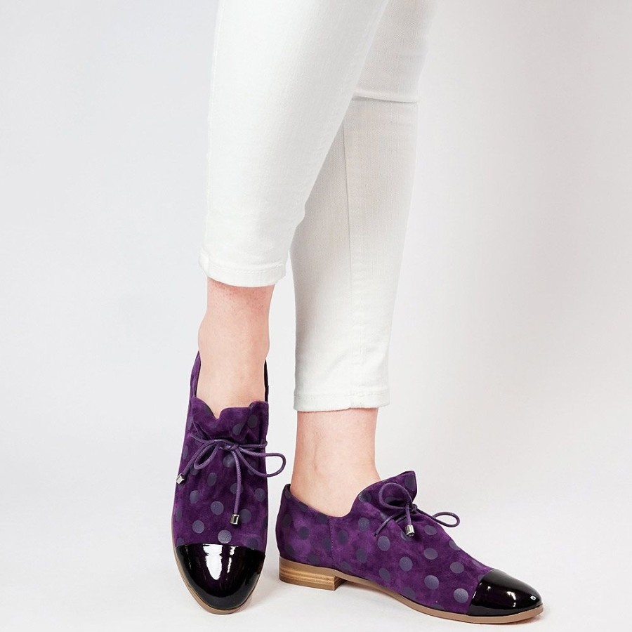 Flats Django & Juliette | Jabin Purple Patent/Purple Dot Suede