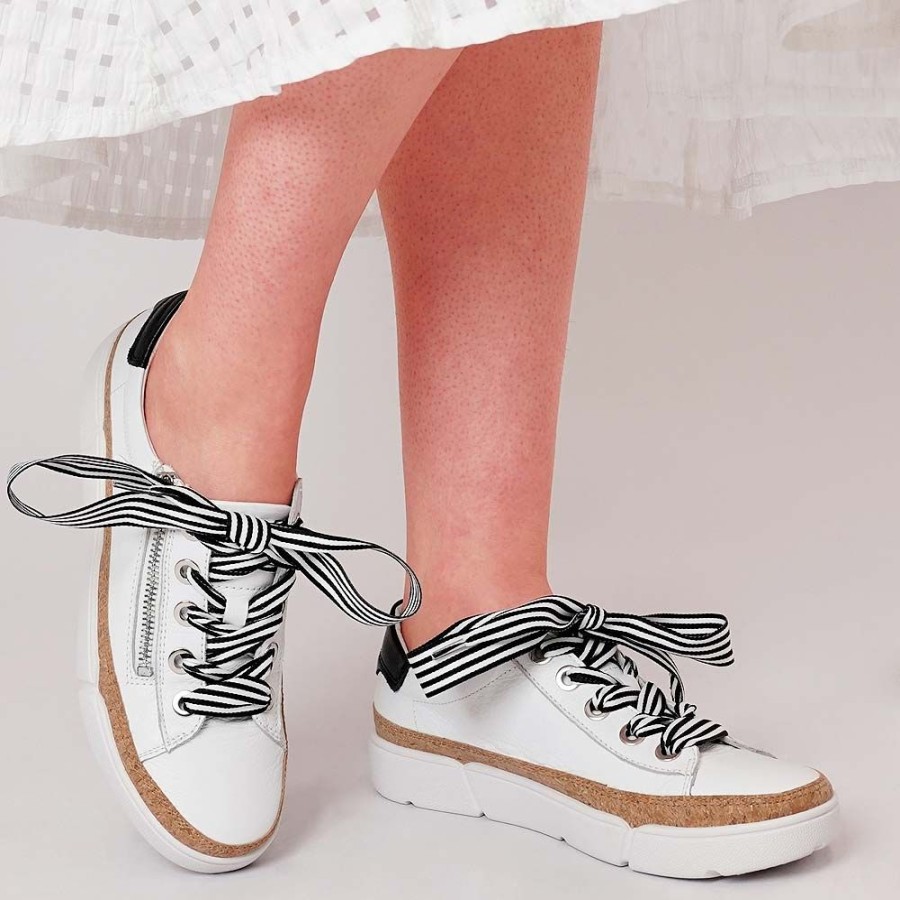 Flats Django & Juliette | Torayne White/ Black Leather Sneakers