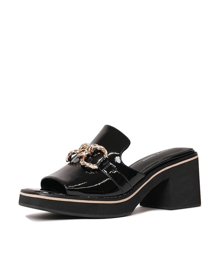 Heels Django & Juliette | Jamms Black Patent Leather Heels