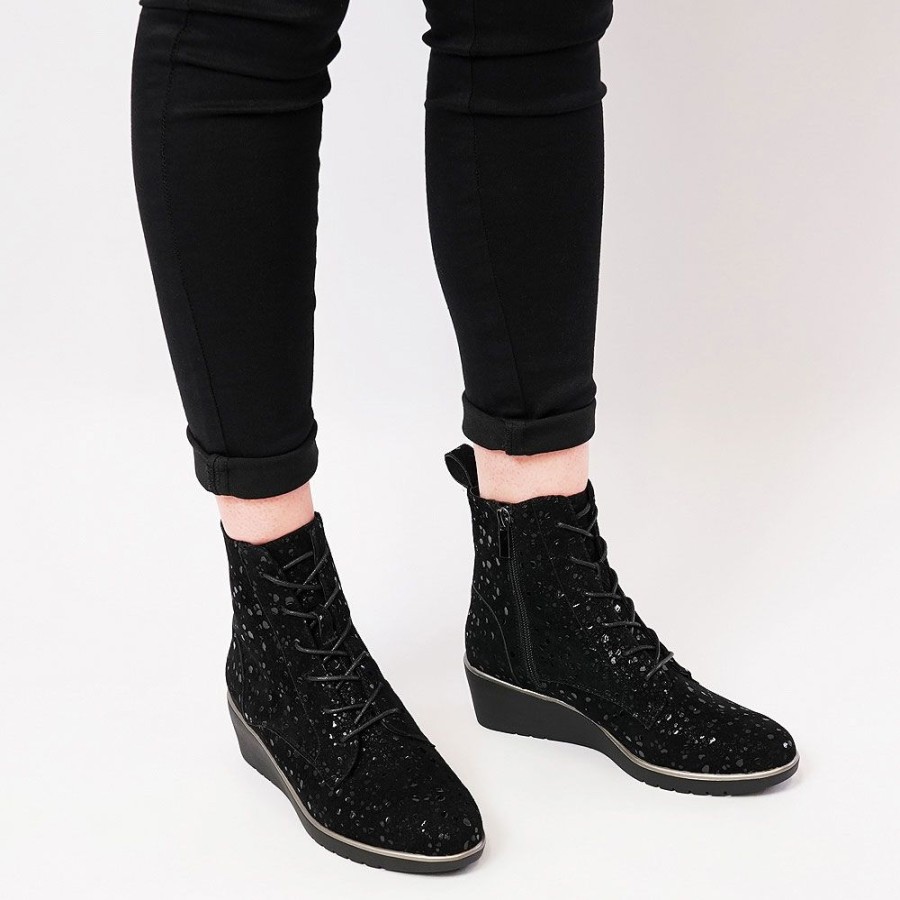 Boots Django & Juliette | Uniti Black Sparkle Suede