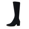 Boots Django & Juliette | Hayleys Black Microsuede Knee High Boots