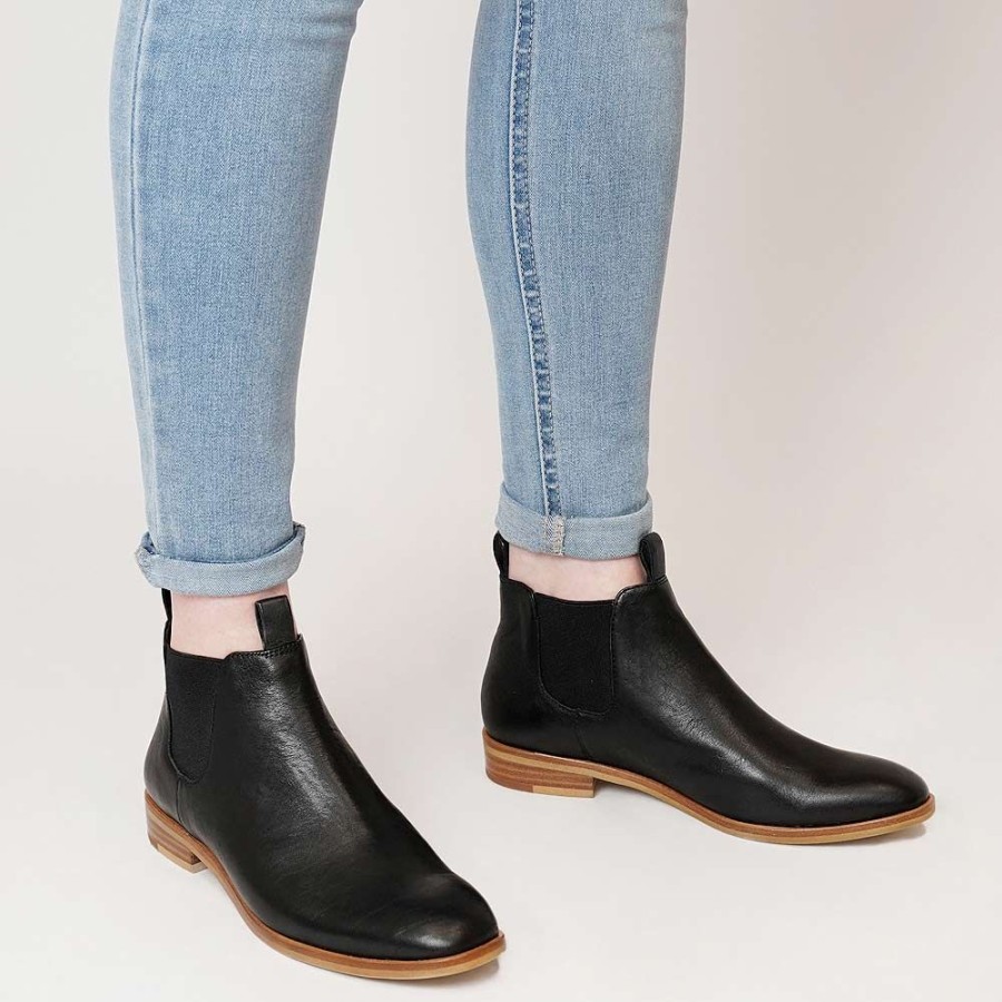 Boots Mollini Shoes | Wander Black/ Natural Heel Leather Ankle Boots