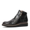 Boots Top End | Ohmyes Black Croc Leather Ankle Boots