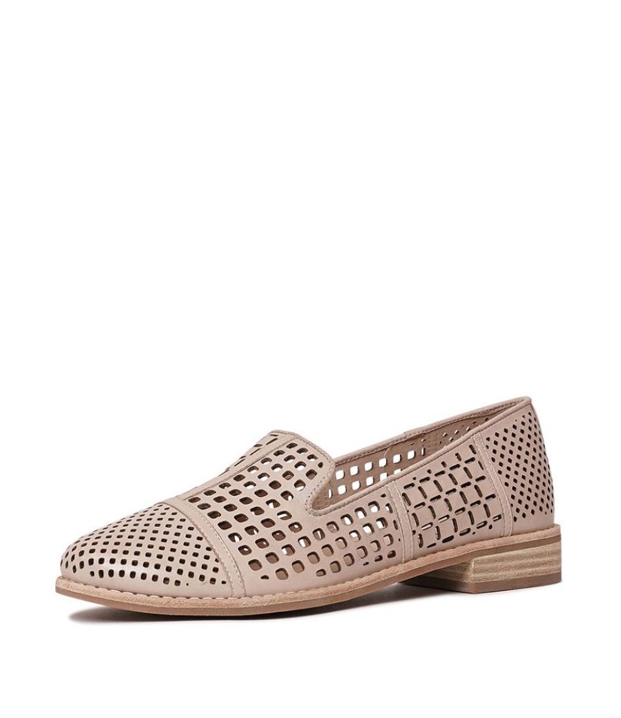 Flats Django & Juliette | Alycia Nude Leather Loafers