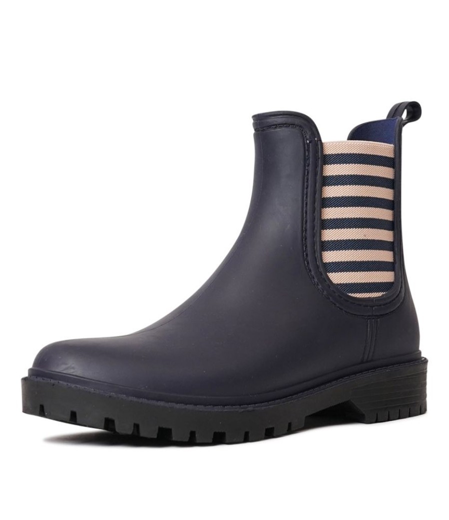 Boots Diana Ferrari | Laurina Navy Stripe Ankle Boots