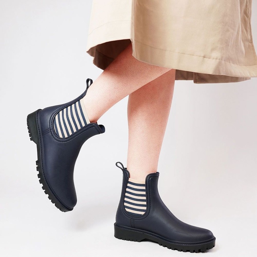 Boots Diana Ferrari | Laurina Navy Stripe Ankle Boots