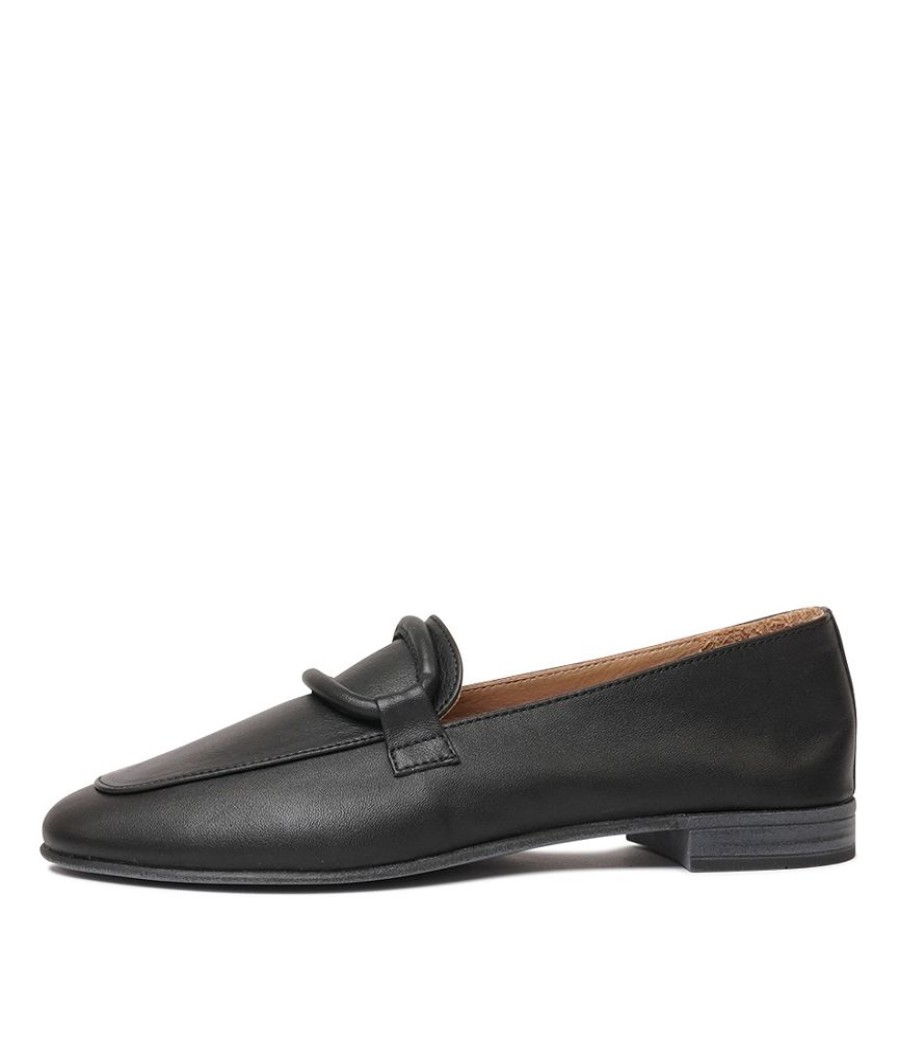 Flats Sala | Joanne Black Leather Loafers