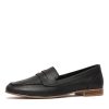 Flats Sala | Kally Black Leather Loafers